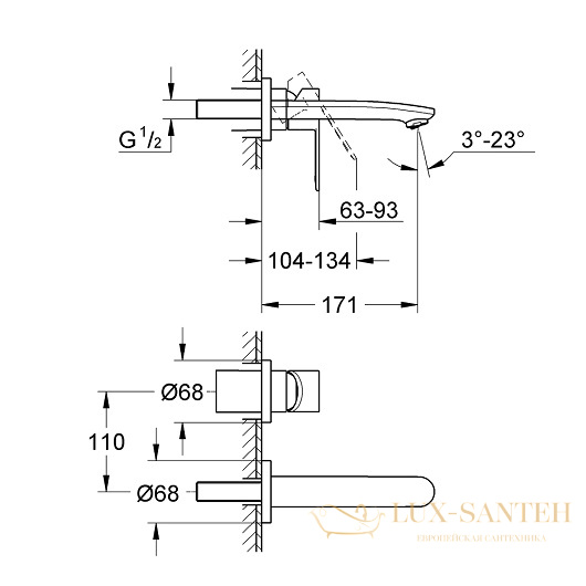 смеситель grohe eurostyle cosmopolitan 19571002 для раковины, хром