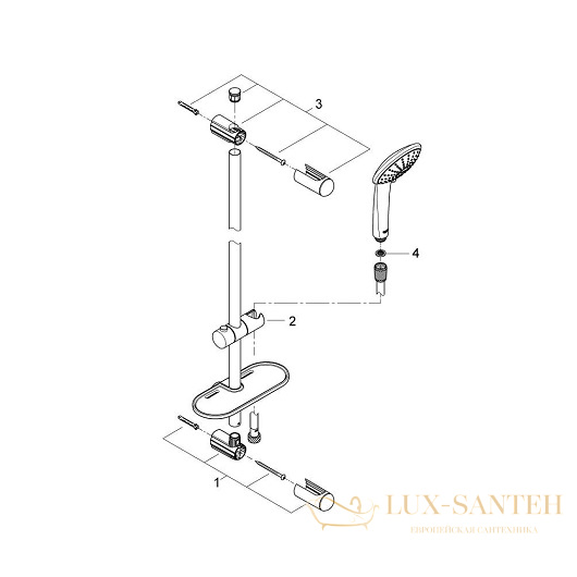 душевой гарнитур grohe euphoria 110 duo 27225001, хром