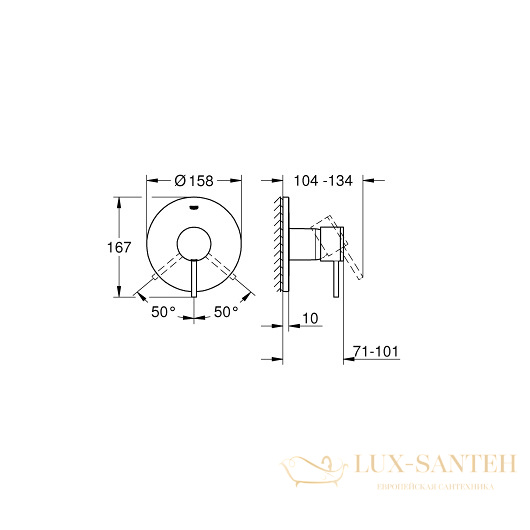 смеситель grohe atrio 24065gl3 для душа, холодный рассвет