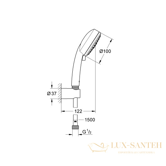 душевой гарнитур grohe new tempesta cosmopolitan 100 27588002 9,5 л/мин, белый