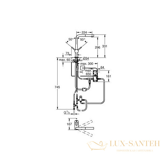 смеситель grohe minta touch 31360dc1 для мойки, сталь