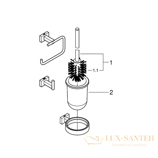 набор аксессуаров grohe essentials cube 40757001, хром