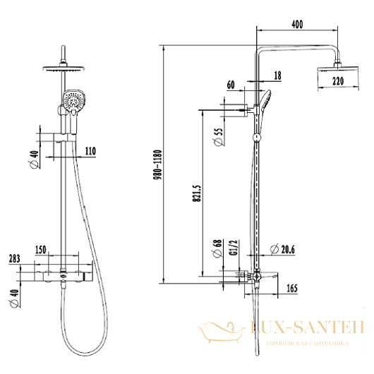 душевая система villeroy & boch universal tvs00001400061, хром