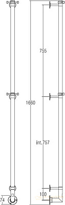 полотенцесушитель электрический margaroli arcobaleno 616crb-1650, хром, высота 165 см, ширина 9 см, хром