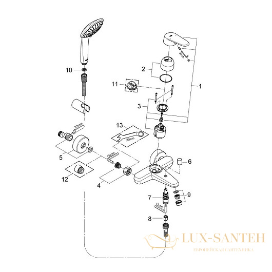 смеситель grohe eurodisc cosmopolitan 33395002 для ванны, хром