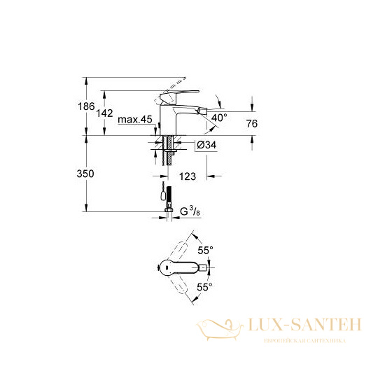 смеситель grohe eurostyle cosmopolitan 33566002 для биде, хром