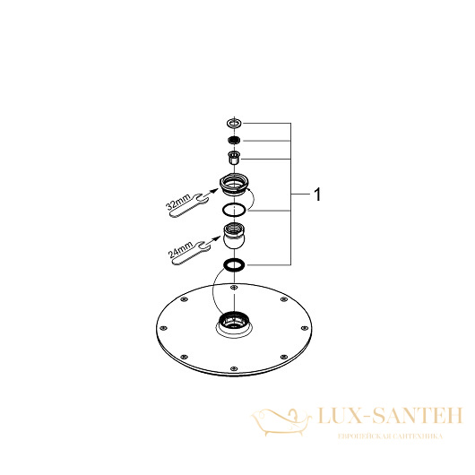 верхний душ grohe rainshower cosmopolitan 210 28368000, хром