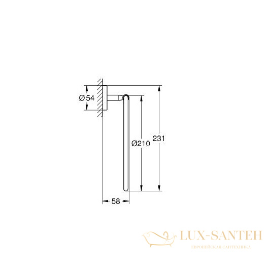 полотенцедержатель grohe baucosmopolitan 40460001, хром