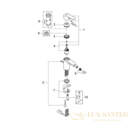 смеситель grohe eurostyle cosmopolitan 33566002 для биде, хром