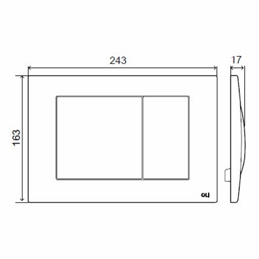 смывная клавиша oli metal dual 656006 механическая, хром матовый