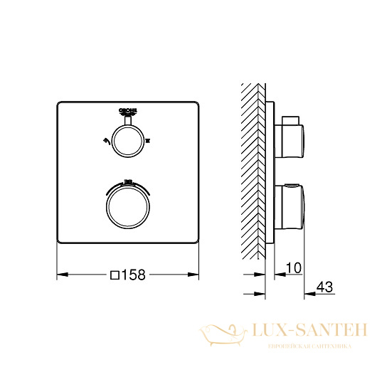 термостат grohe grohtherm 24079000 для ванны, хром