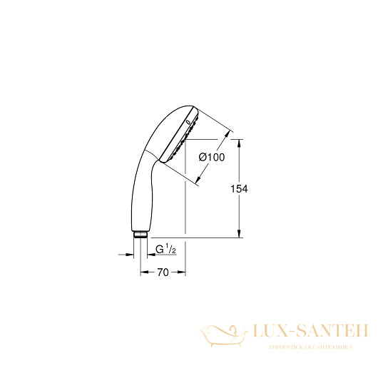 ручной душ grohe new tempesta 100 27923001 9,5 л/мин, хром