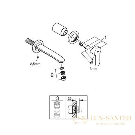 смеситель grohe eurostyle cosmopolitan 19571002 для раковины, хром