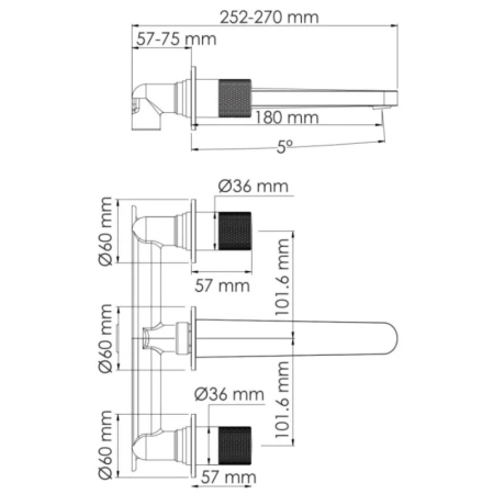 смеситель для раковины wasserkraft tauber 6445, никель