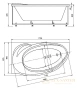 акриловая ванна aquatek бетта 170х97 bet170-0000084 (правая, вклеенный каркас, без гидромассажа, с фронтальным экраном)
