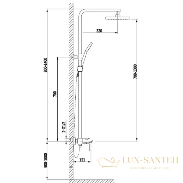 душевая система timo selene sx-1030/00 200 мм, хром