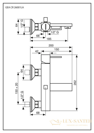 смеситель emmevi gea 26001l/a/cr для ванной, хром