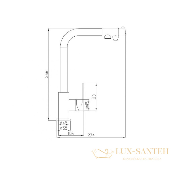 смеситель zorg steel hammer sh572satin для кухни, сатин