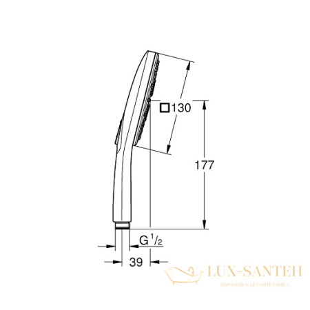 ручной душ grohe rainshower smartactive 130 cube 26582a00 9,5 л/мин, темный графит глянец