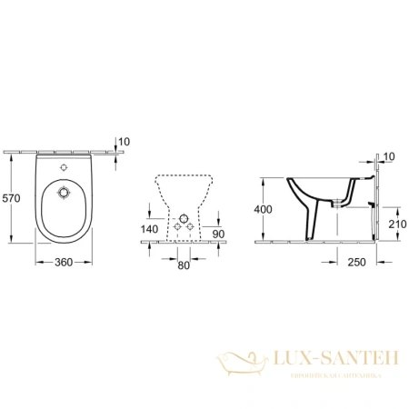 напольное биде villeroy & boch o.novo 54610001, альпийский белый