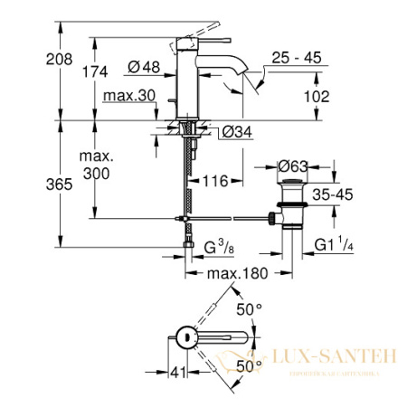 смеситель grohe essence 23589gn1 для раковины, холодный рассвет матовый