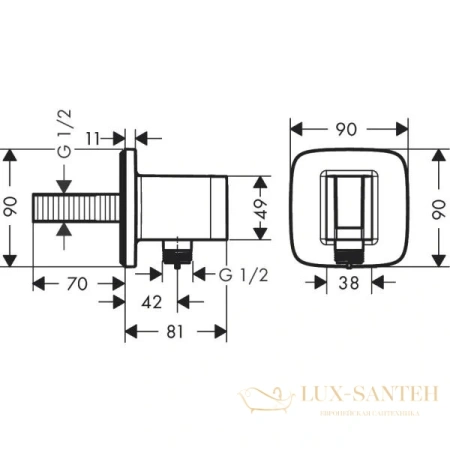 шланговое подсоединение hansgrohe fixfit q 26887000