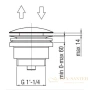 слив для раковины nobili, av00110/11flp 1 1/4'',  глянцевый, цвет черный