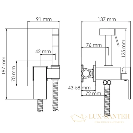 гигиенический комплект wasserkraft a71338, никель