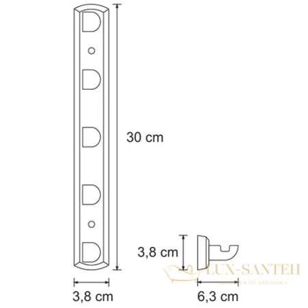 планка с крючками wasserkraft kammel k-8375, хром