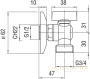 кран для подсоединения стиральной машины nobili, av00121/1cr, цвет хром