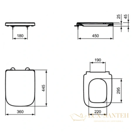 сиденье ideal standard i.life a t453101 для унитаза с микролифтом, белый