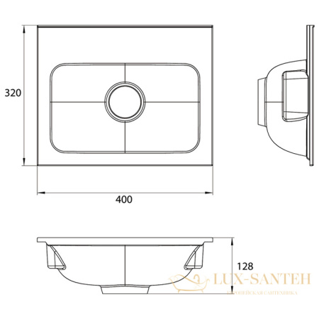 emco vanity units, 9577 114 41, раковина гостевая (мин. литье), 400х320 мм, для тумб 9583 274 24 х 25 и 9583 275 24 х 25, без перелива, с 1 отв., цвет