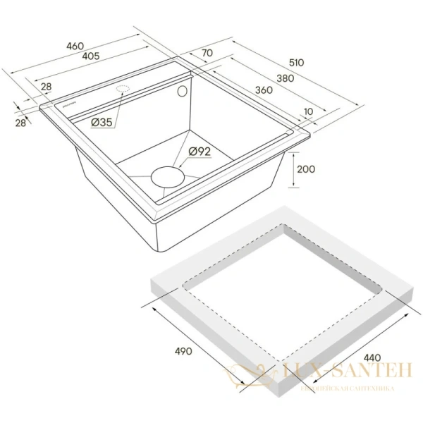 кухонная мойка paulmark stepia pm114651-wh, белый