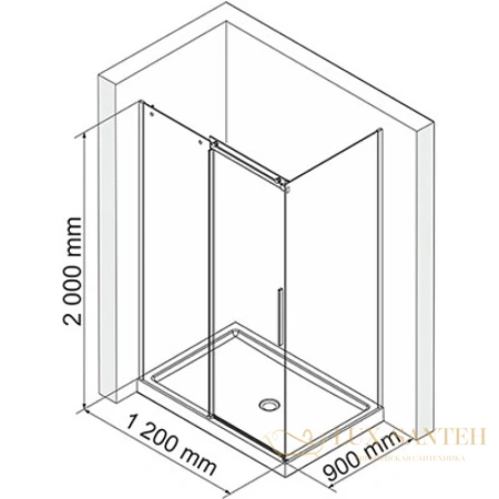 душевой уголок wasserkraft alme 15r07 120х90 см 