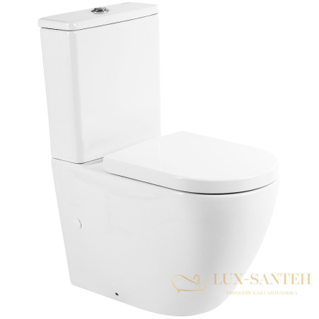 унитаз компакт belbagno sfera-r bb2141cpr/bb865sc без бачка с сиденьем микролифт, белый