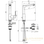смеситель для раковины, fima carlo frattini mast, f3151fcr, вращающийся излив, с донным клапаном, хром