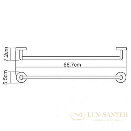 полотенцедержатель wasserkraft rhein k-6230 66,7 см, хром