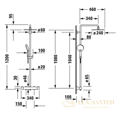 душевая система duravit c.1 c14280008010, хром