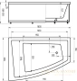 акриловая ванна aquatek оракул 180x125 rk180-0000006 левая, с фронтальным и боковым экраном