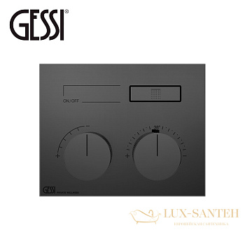 термостатический смеситель gessi hi-fi compact 63002.706 для душа, black metal pvd