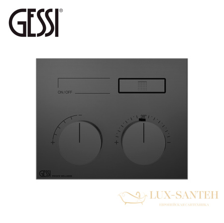 термостатический смеситель gessi hi-fi compact 63002.706 для душа, black metal pvd