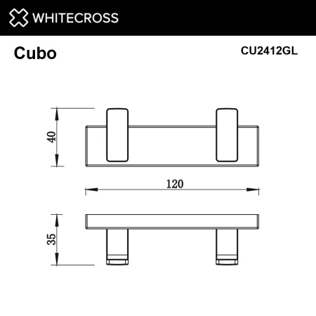 крючок двойной whitecross cubo cu2412gl, золото