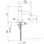 смеситель для раковины, fantini nostromo, 50 93 e904wf, 1 отв., без донного клапана, излив 115мм, нержавеющая сталь