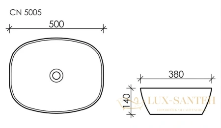 раковина ceramica nova element cn5005 50x38 см, белый