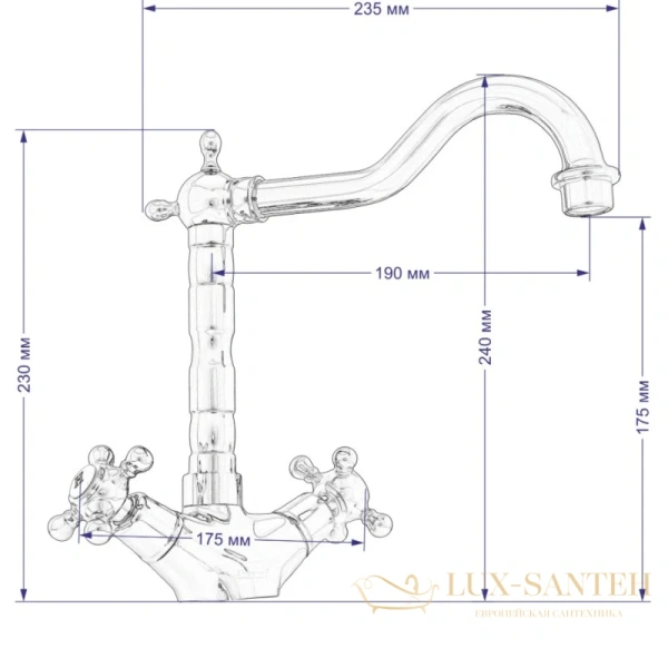 смеситель seaman barcelone ssl-5079-sun для кухни, золотой