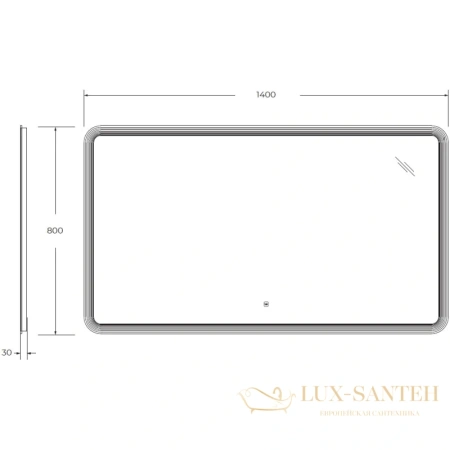 зеркало cezares duet czr-spc-duet-1400-800-led-tch 140x80см 