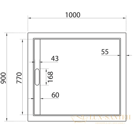 душевой поддон cezares tray as tray-as-ah-100/90-30-w из искусственного камня 100x90, белый