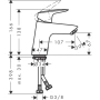 смеситель для раковины hansgrohe logis 71073000, хром