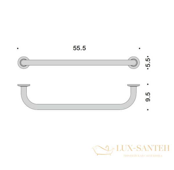 поручень colombo design complementi b9721 55,5 см для ванной с мыльницей, хром