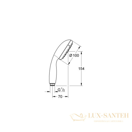 ручной душ grohe new tempesta 100 2759710e 5,7 л/мин, белый